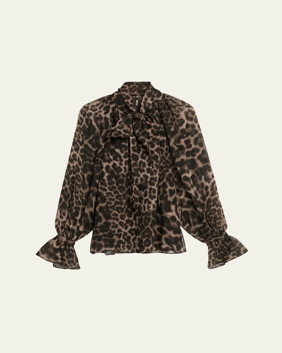 Davi Raglan Leopard-Print Blouse